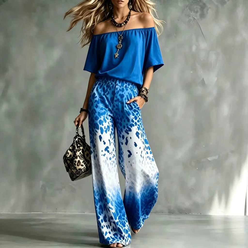 Golden Isles Off-Shoulder Pant Set