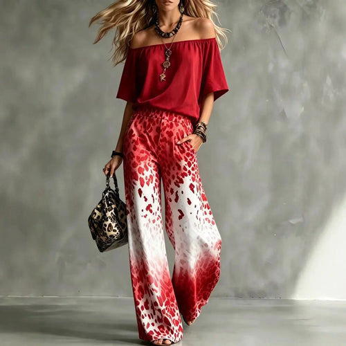 Golden Isles Off-Shoulder Pant Set