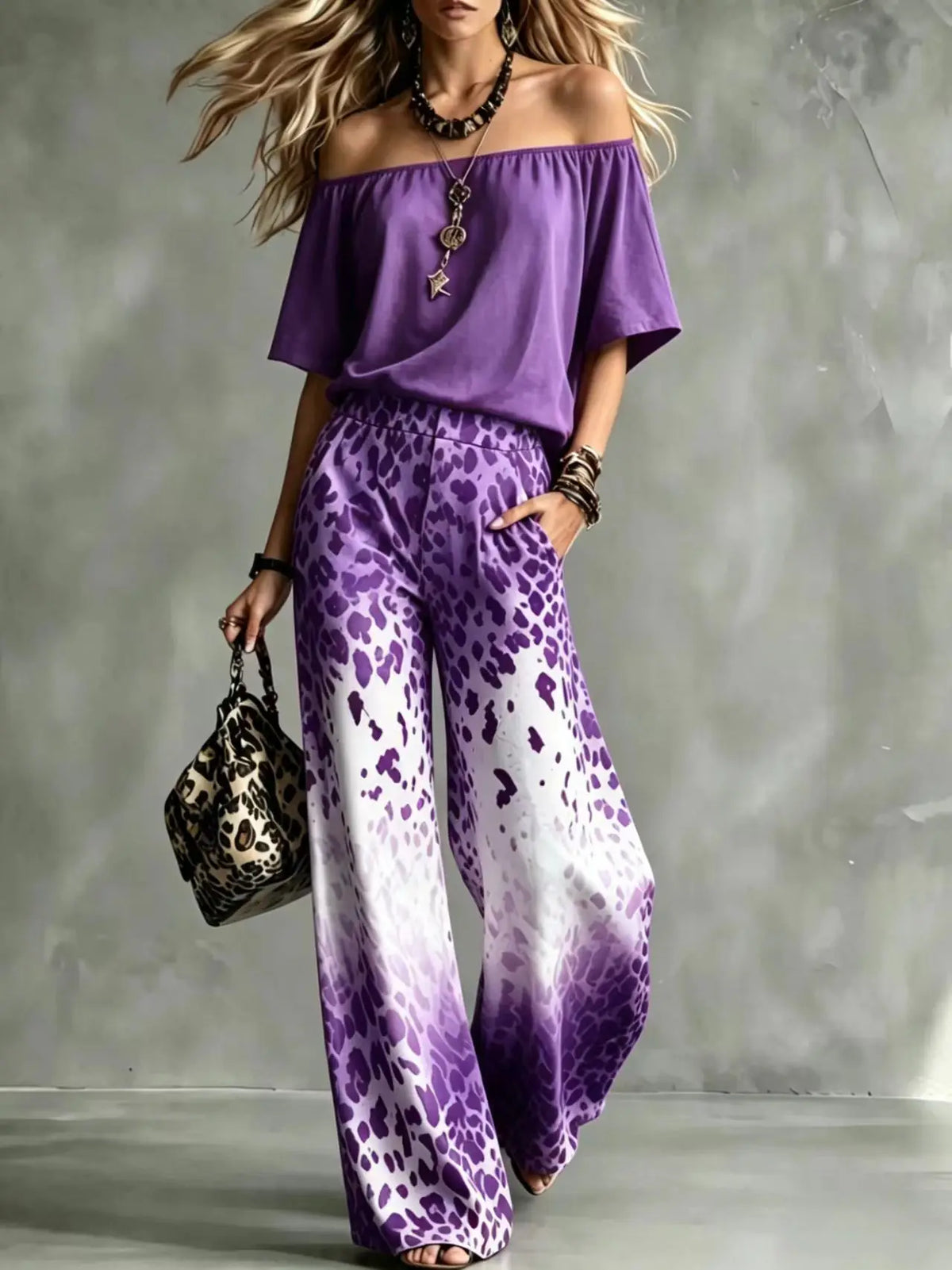 Golden Isles Off-Shoulder Pant Set