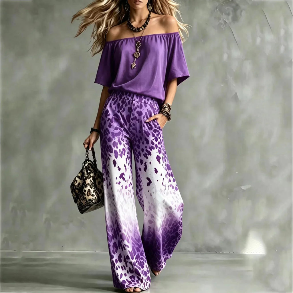 Golden Isles Off-Shoulder Pant Set