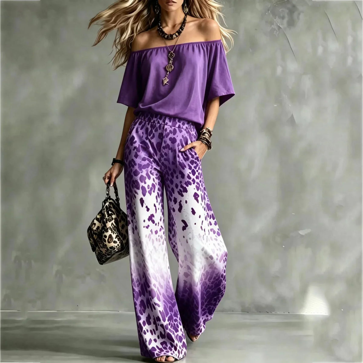 Golden Isles Off-Shoulder Pant Set