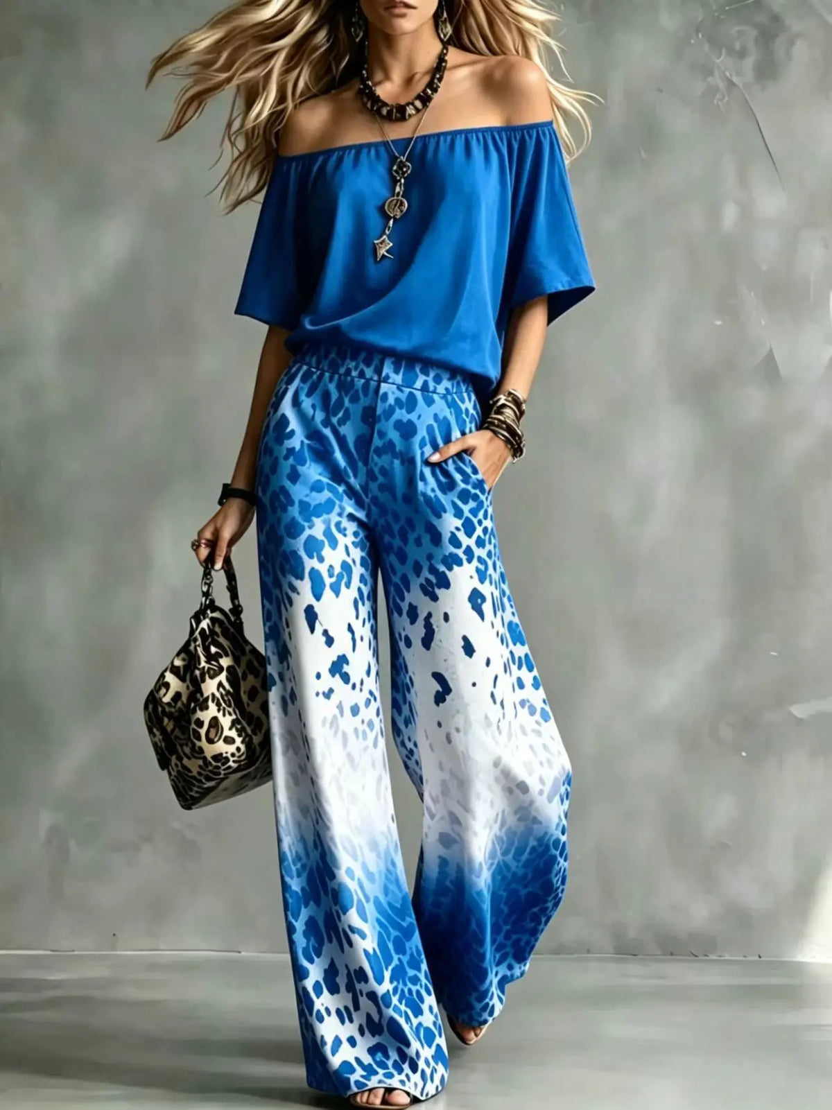 Golden Isles Off-Shoulder Pant Set