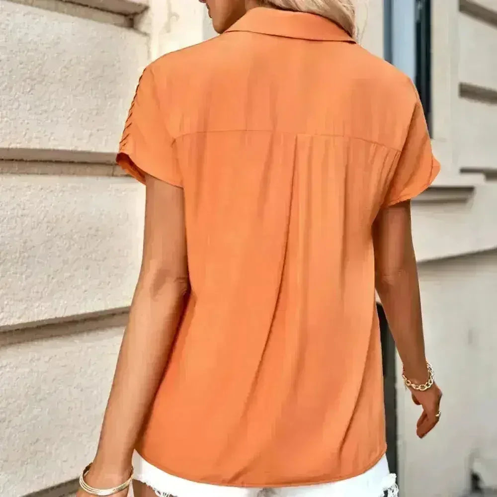 Peach State Pleated Blouse