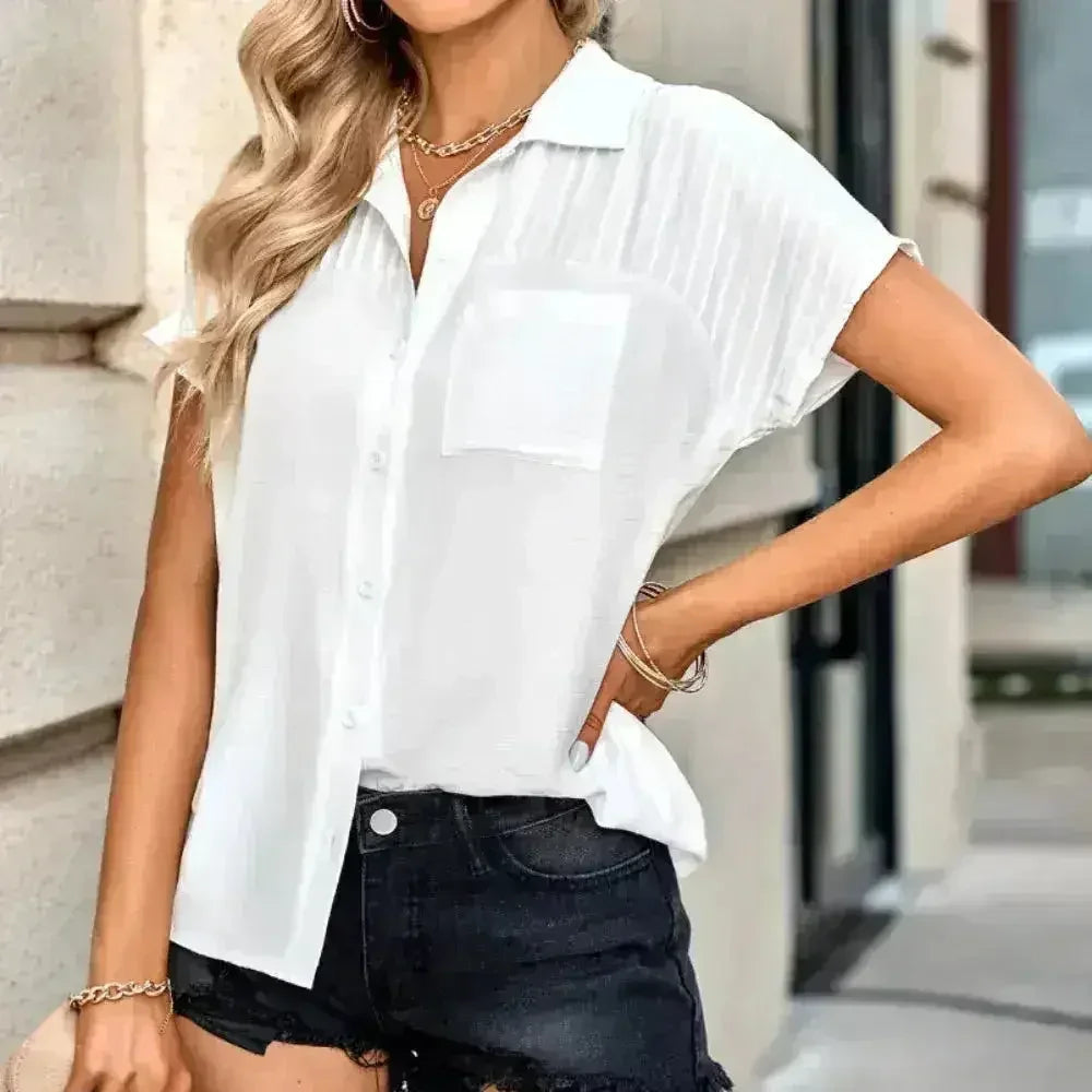 Peach State Pleated Blouse